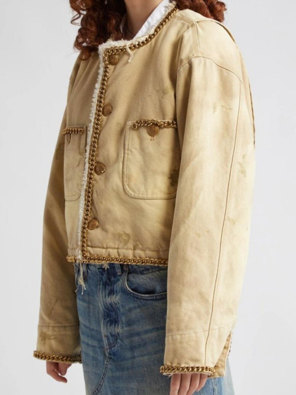 R13 Cropped jacket Khaki S